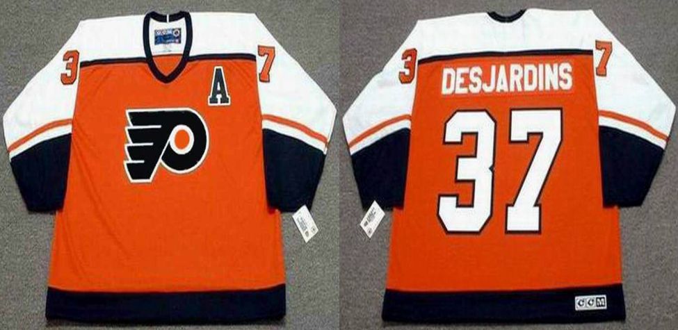 2019 Men Philadelphia Flyers #37 Desjardins Orange CCM NHL jerseys1